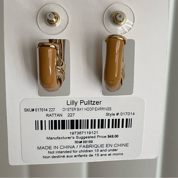 Lilly Pulitzer Oyster Bay Hoop Earrings - Picture 7 of 8